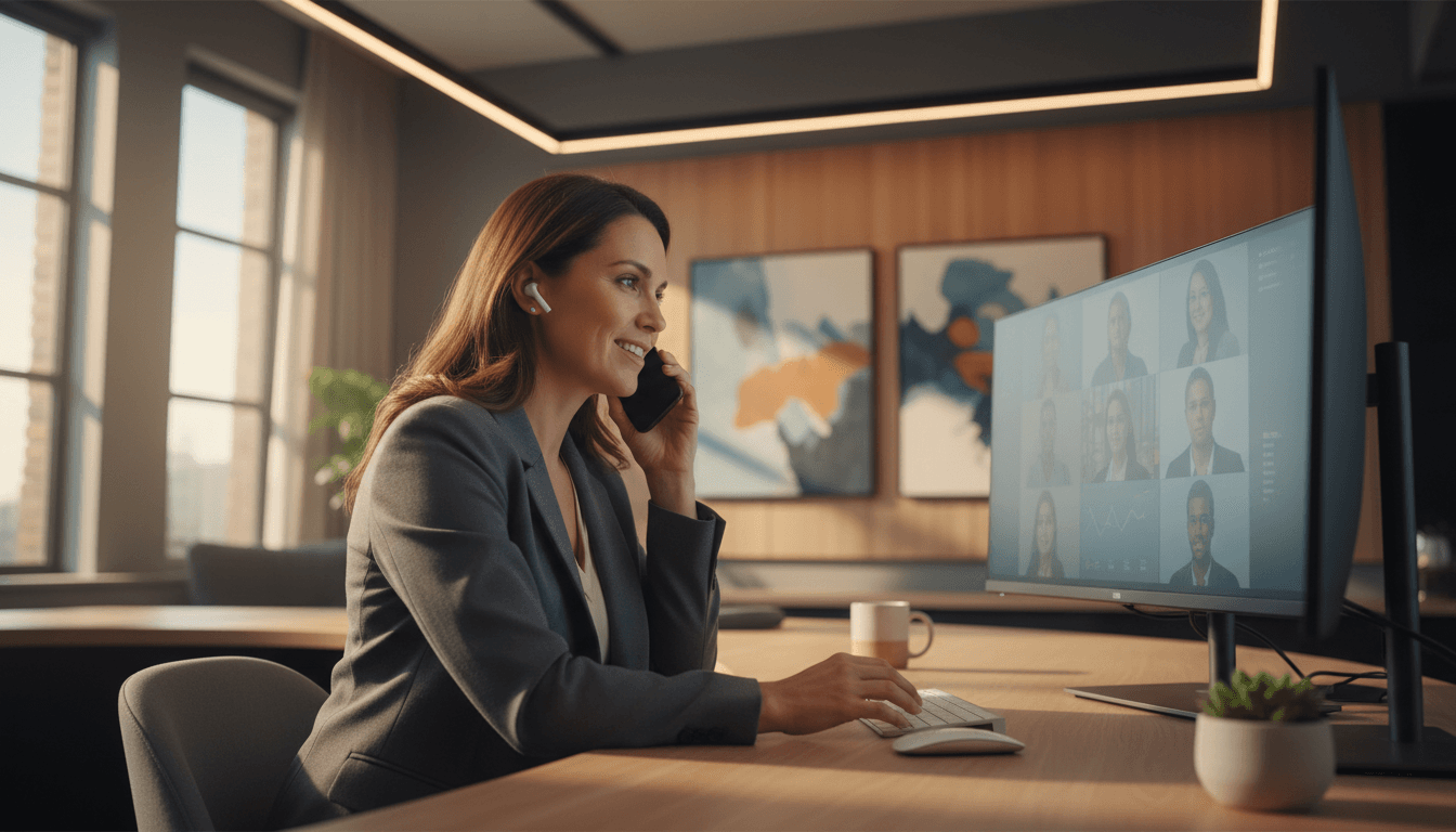 Professional trader in direct communication